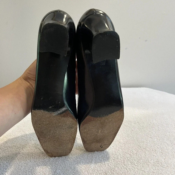 STUART WEITZMAN Womens Black Pumps 6.5 S SPAIN Square Toe Heels Leather Classic - Picture 6 of 10